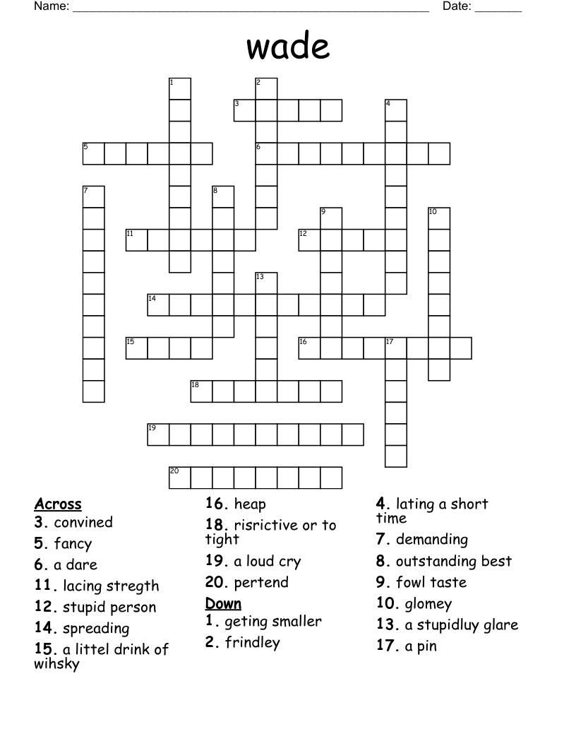 wade Crossword WordMint