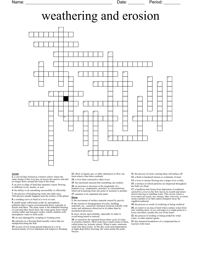 Rivers Crossword WordMint