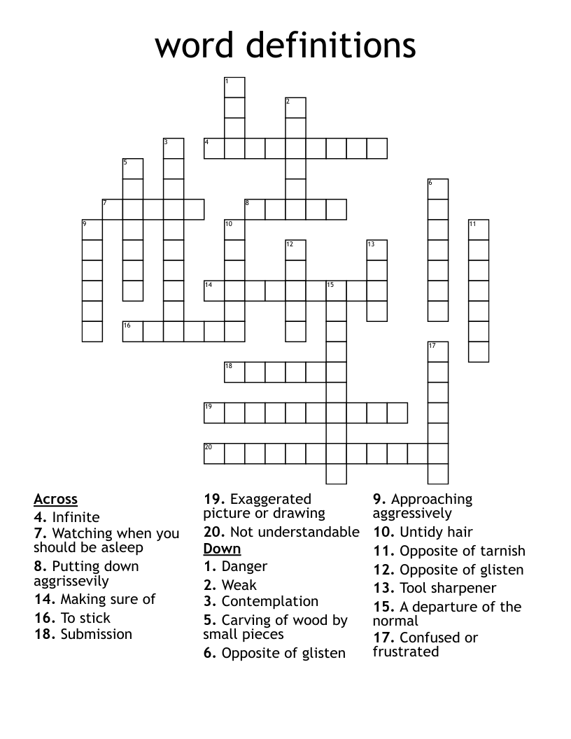 word definitions Crossword WordMint