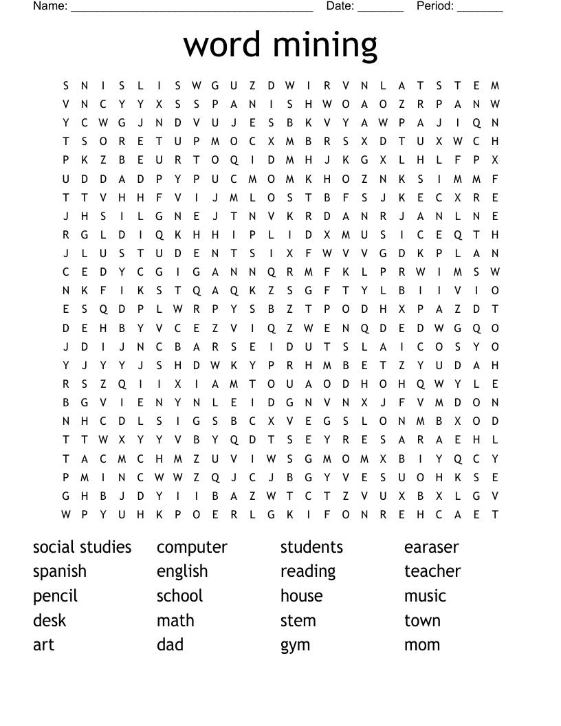 word mining Word Search WordMint