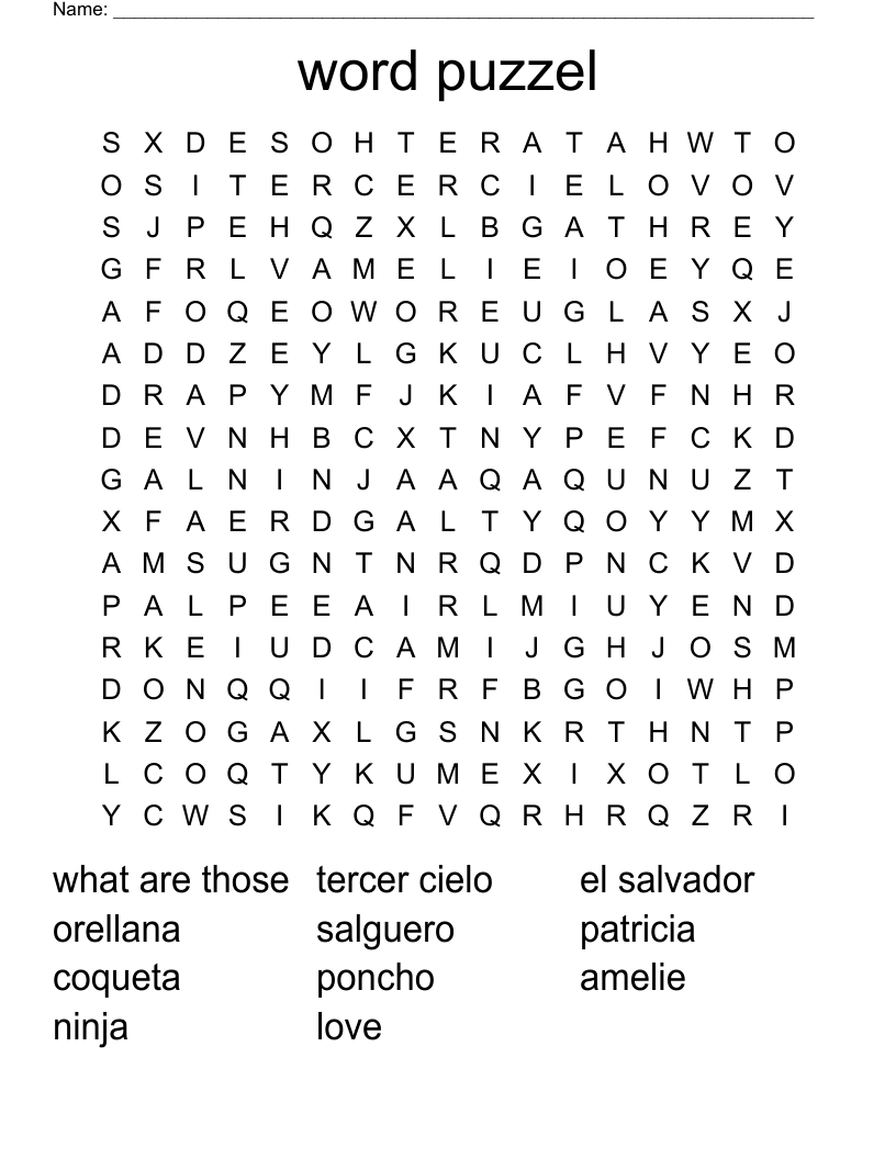 word puzzel Word Search - WordMint