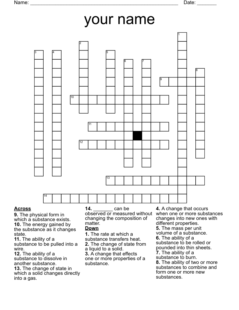 your name Crossword WordMint