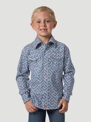 Boy's Wrangler® 20X® Advanced Comfort Western Snap Print Shirt Boys