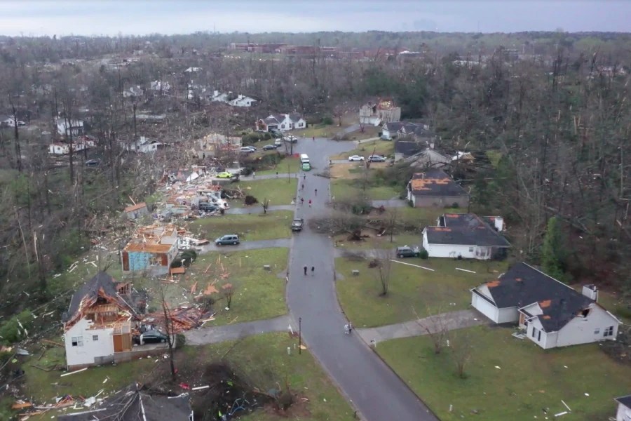 Tornado Destroying House