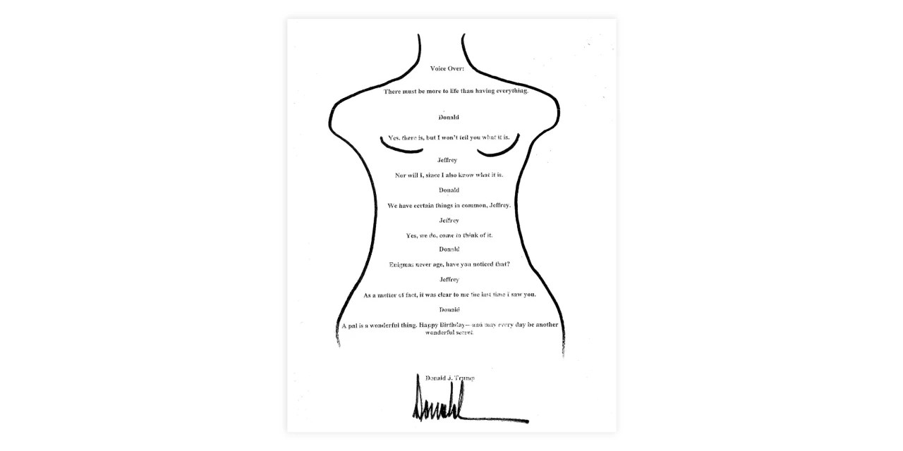 Exclusive A Visual Breakdown of the Trump Birthday Letter to Epstein