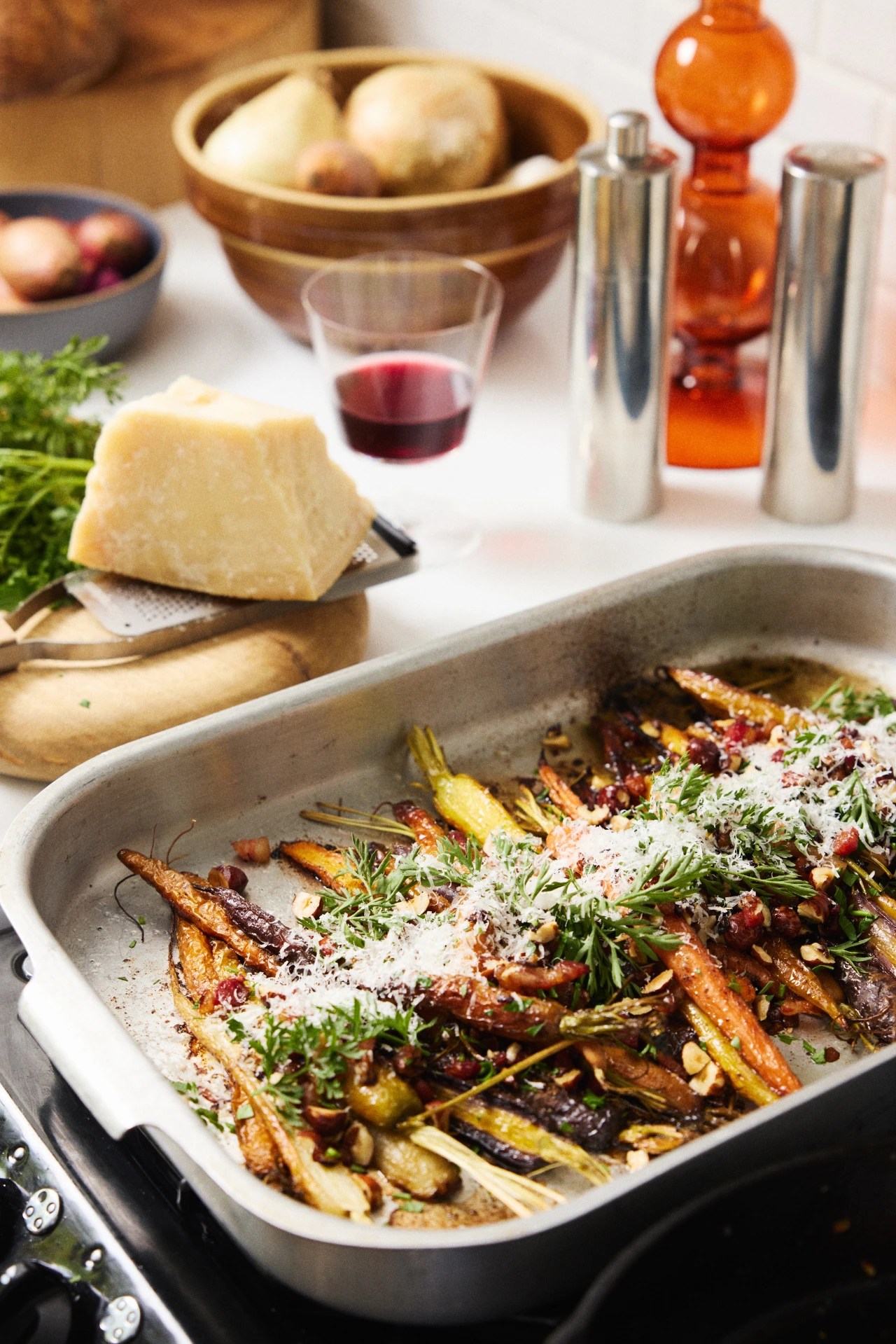Roasted Carrots With Pancetta, Hazelnuts and Parmigiano WSJ Recipes