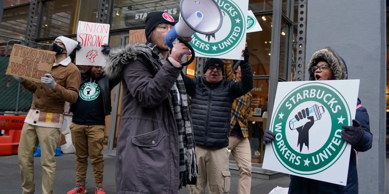 Starbucks Workers Strike at More Than 100 Stores Across U.S. WSJ