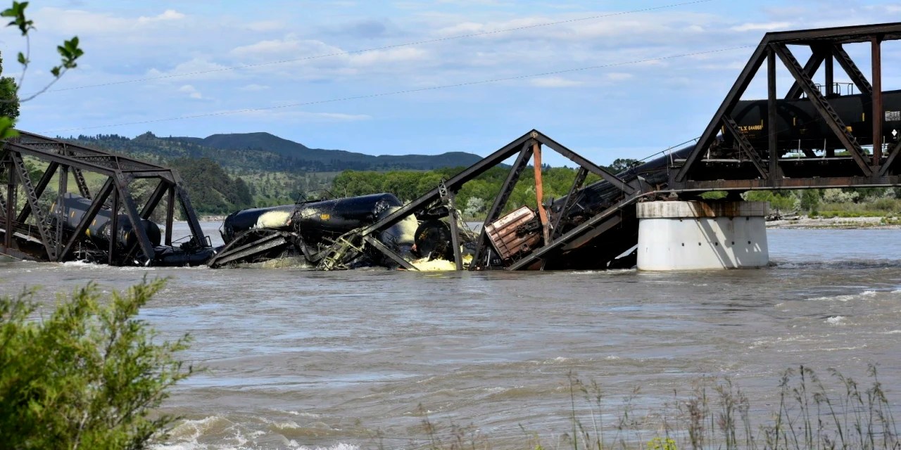 Train Cars Fall Into Yellowstone River in Montana After Bridge Collapse