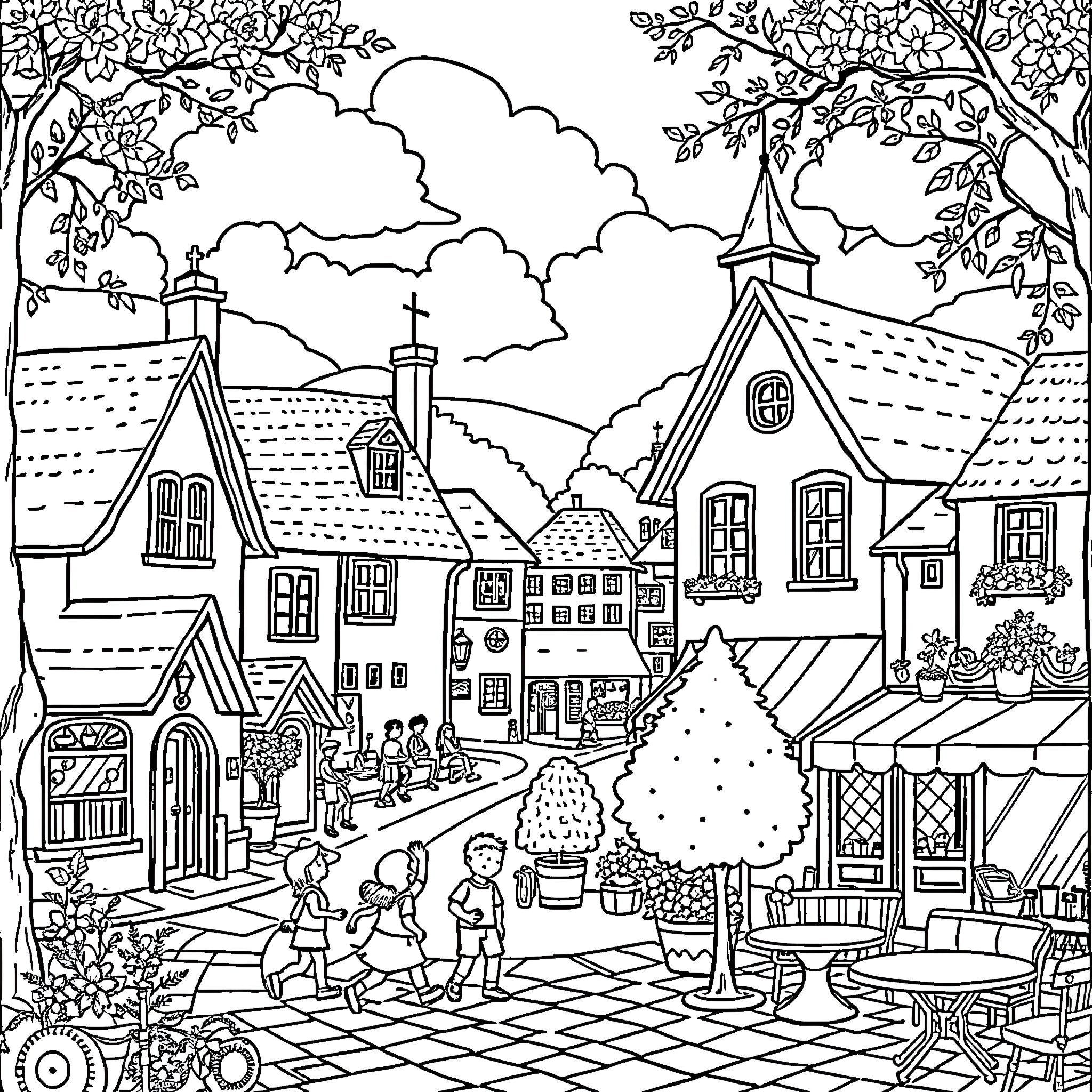 Best Village Coloring Pages Free Printable Pdf