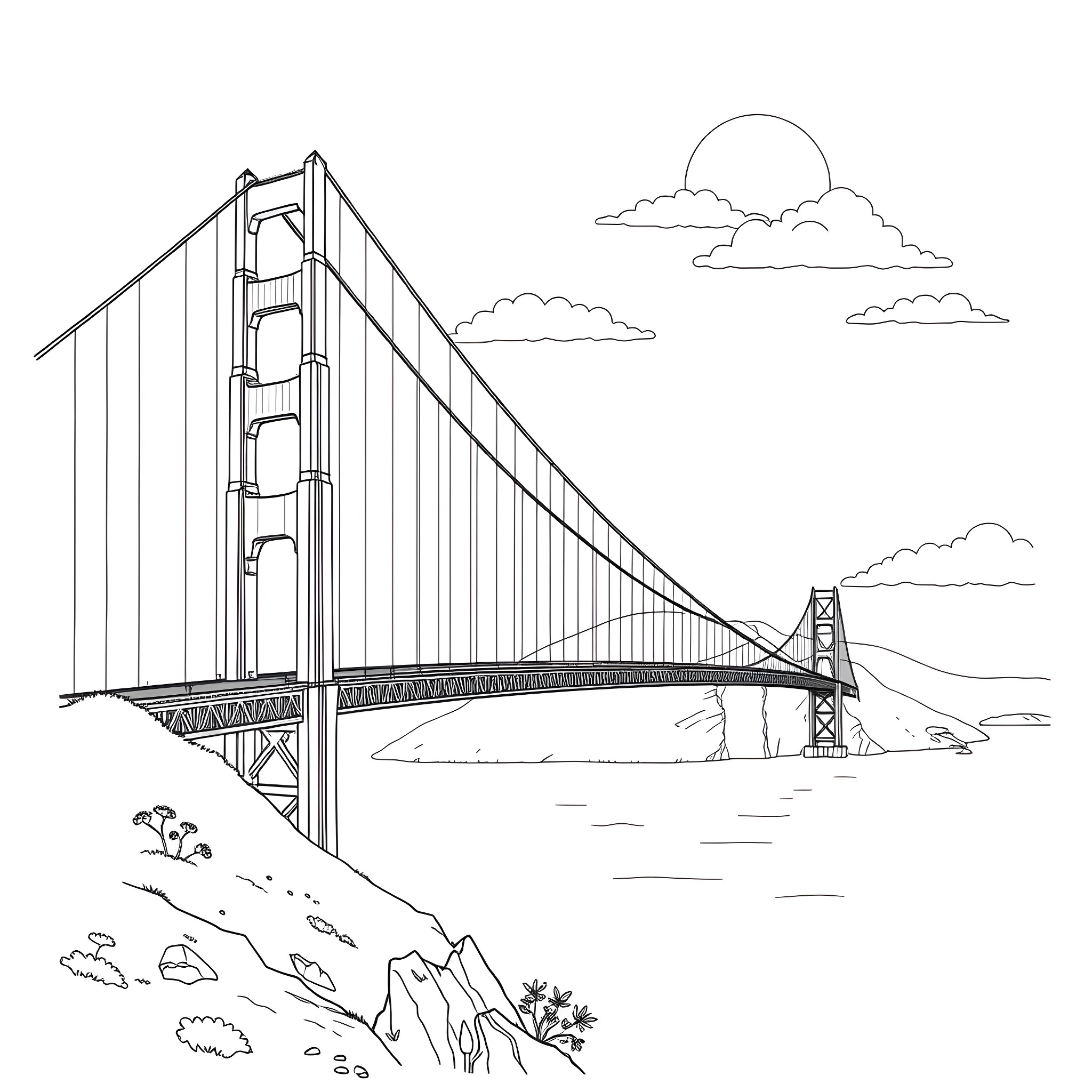 2 Best Golden Gate Bridge Coloring Pages (Free Printable PDFs)