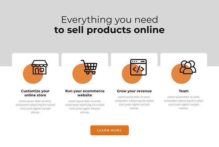 Icons with circles in grid repeater Html Code Example