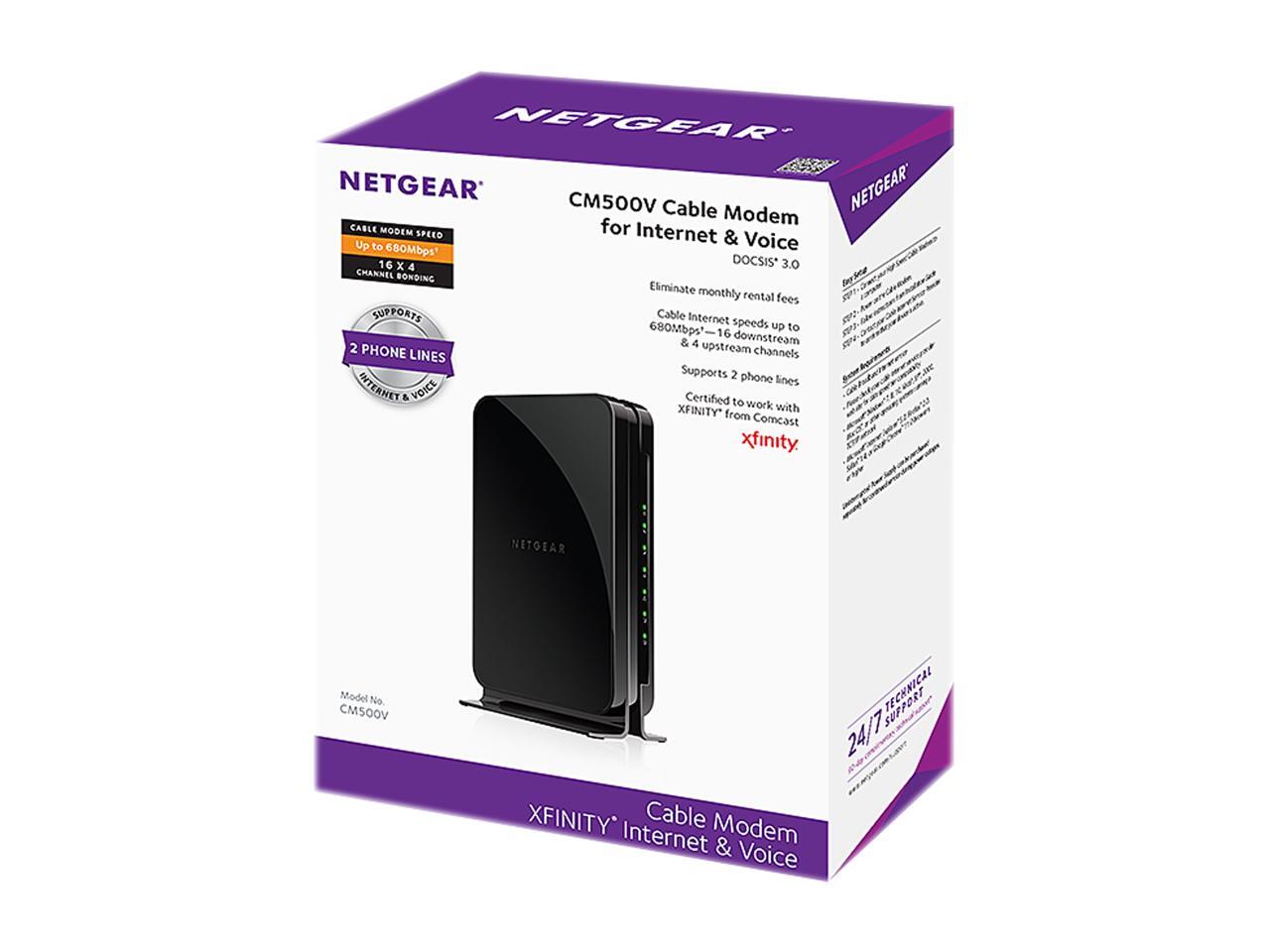 NETGEAR CM500V Cable Modem for & Voice Provides a Connection