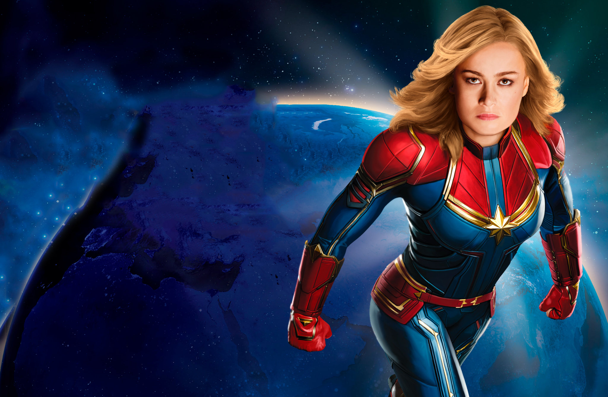 Capitana Marvel Fondo de pantalla HD Fondo de Escritorio 2048x1337