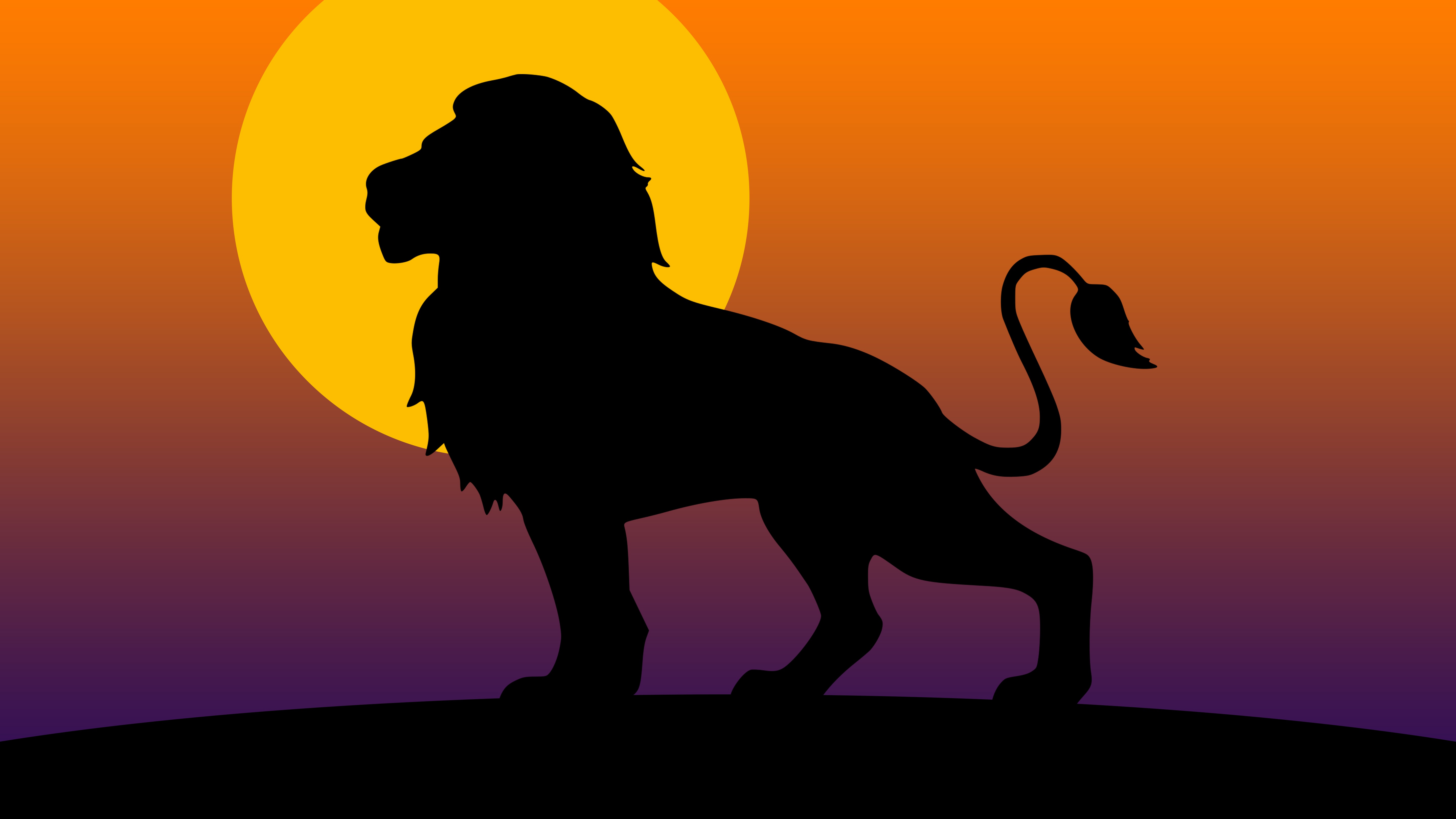 Download Lion Minimalist Silhouette Animal Artistic 4k Ultra HD