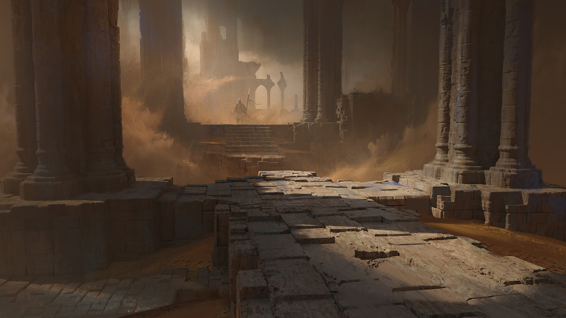 Download Fantasy Ruin HD Wallpaper by Quentin Mabille