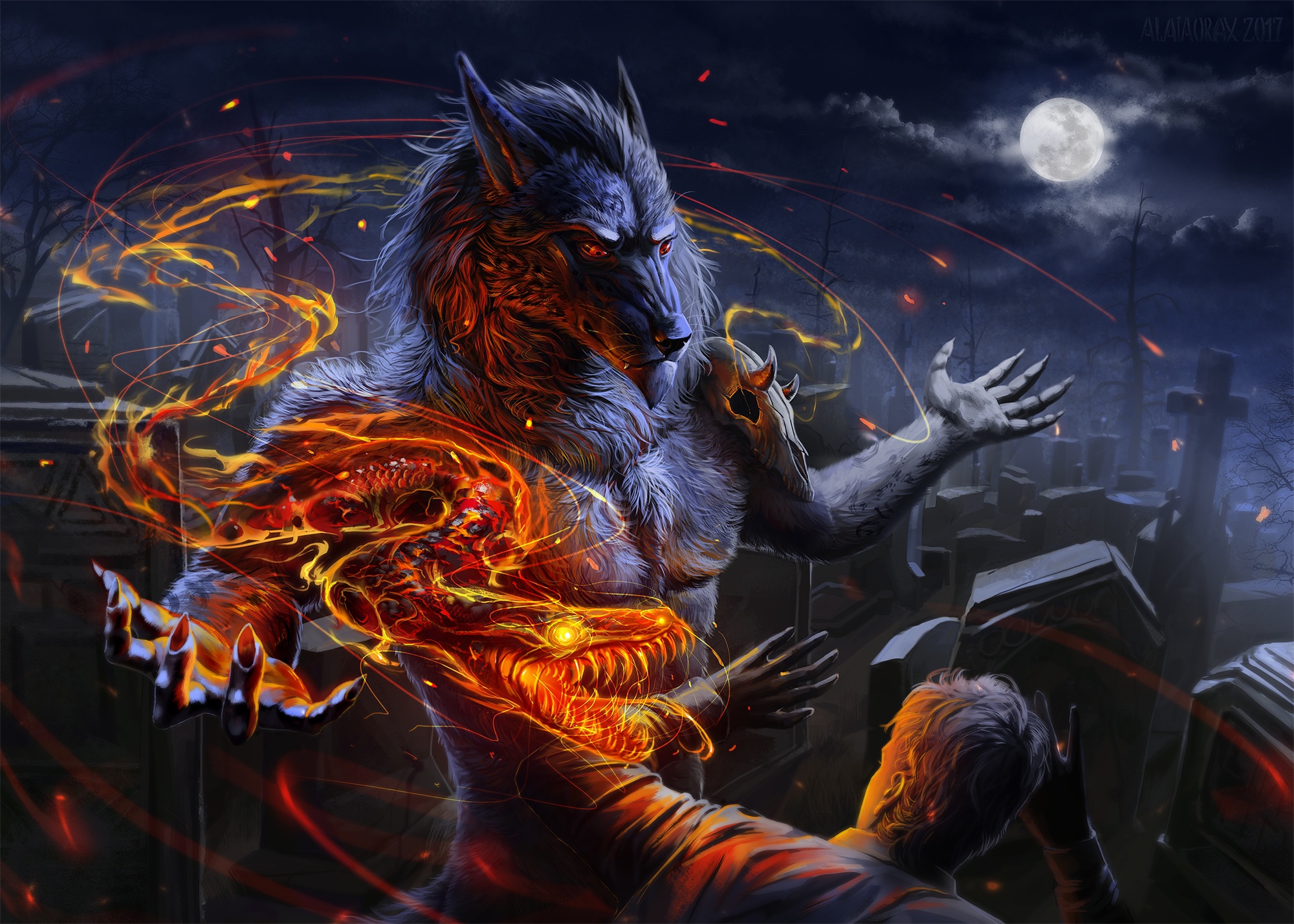 Download Dark Werewolf HD Wallpaper
