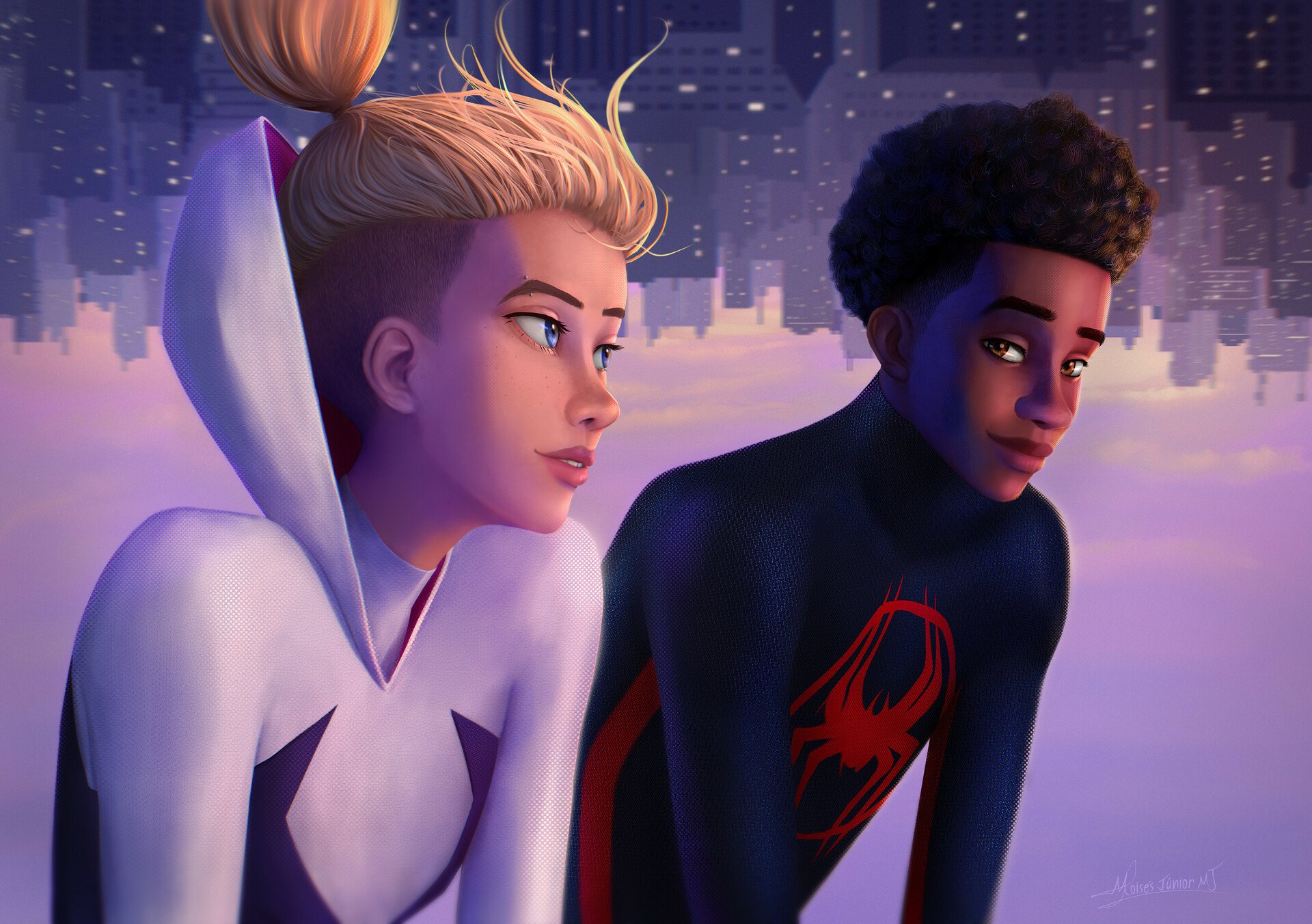 Download Miles Morales Gwen Stacy Movie SpiderMan Across The Spider