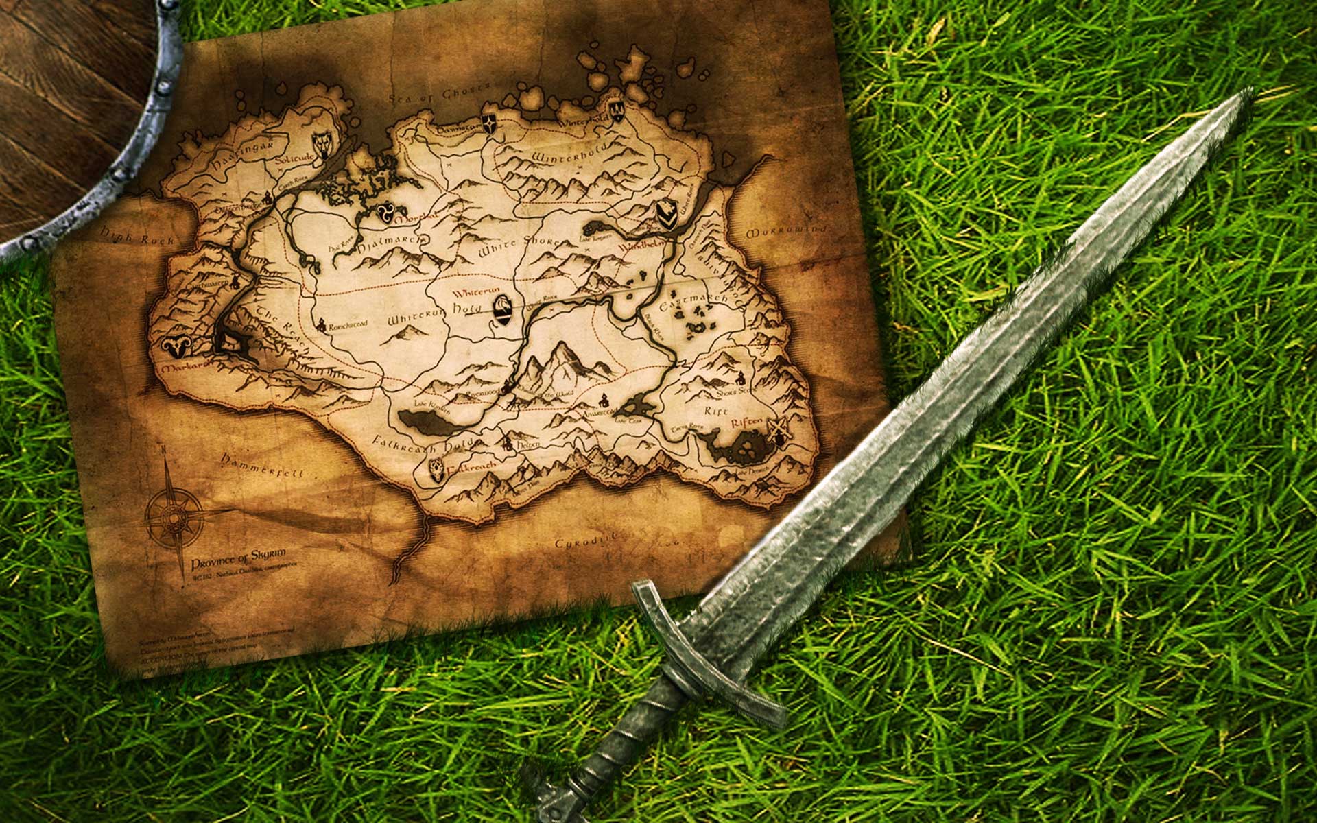 skyrim map HD Wallpaper Background Image 1920x1200