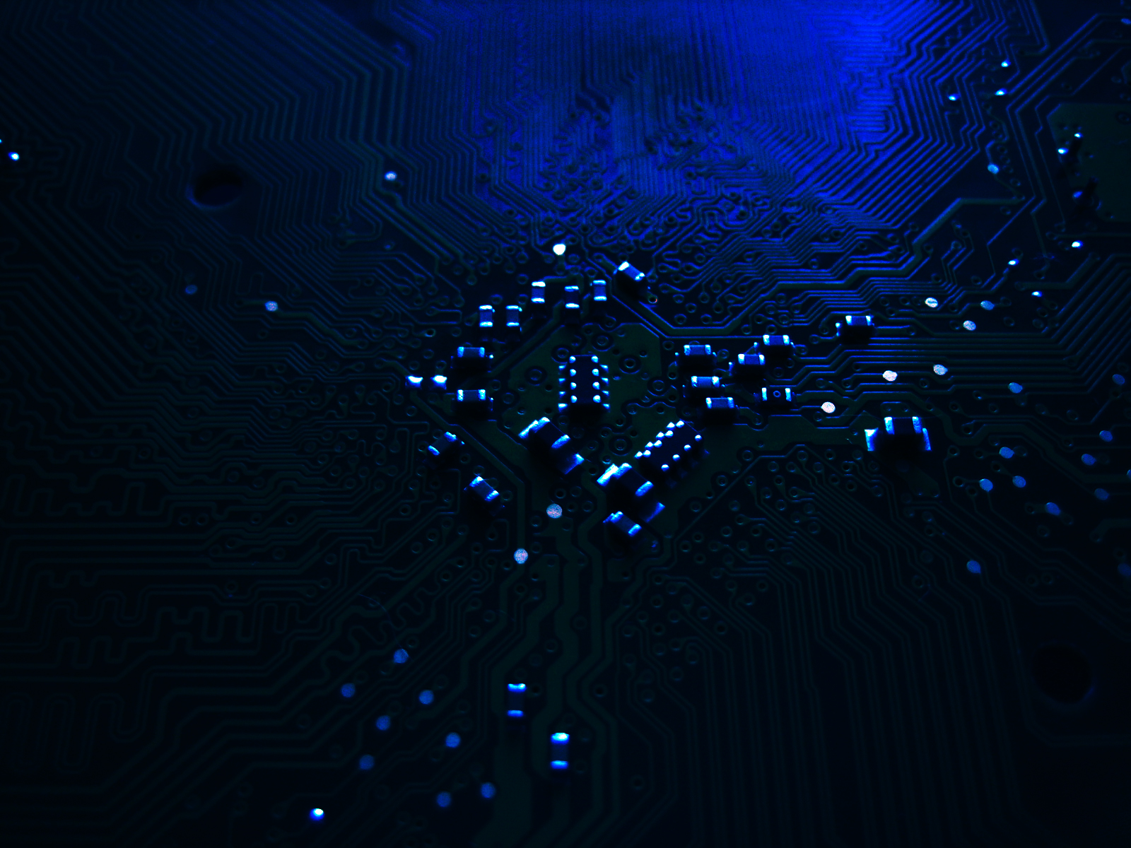 HD Wallpaper Technological Hardware in Vibrant Blue