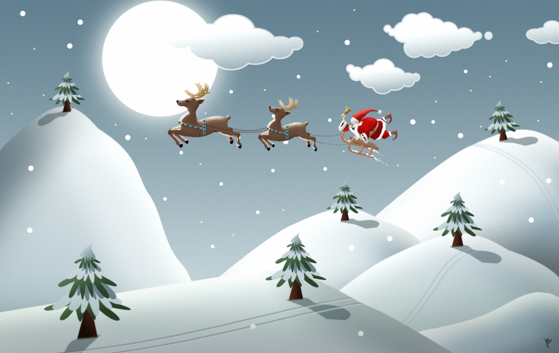 Cartoon Christmas Themes Christmas HD Wallpaper Background Image 1920x1214