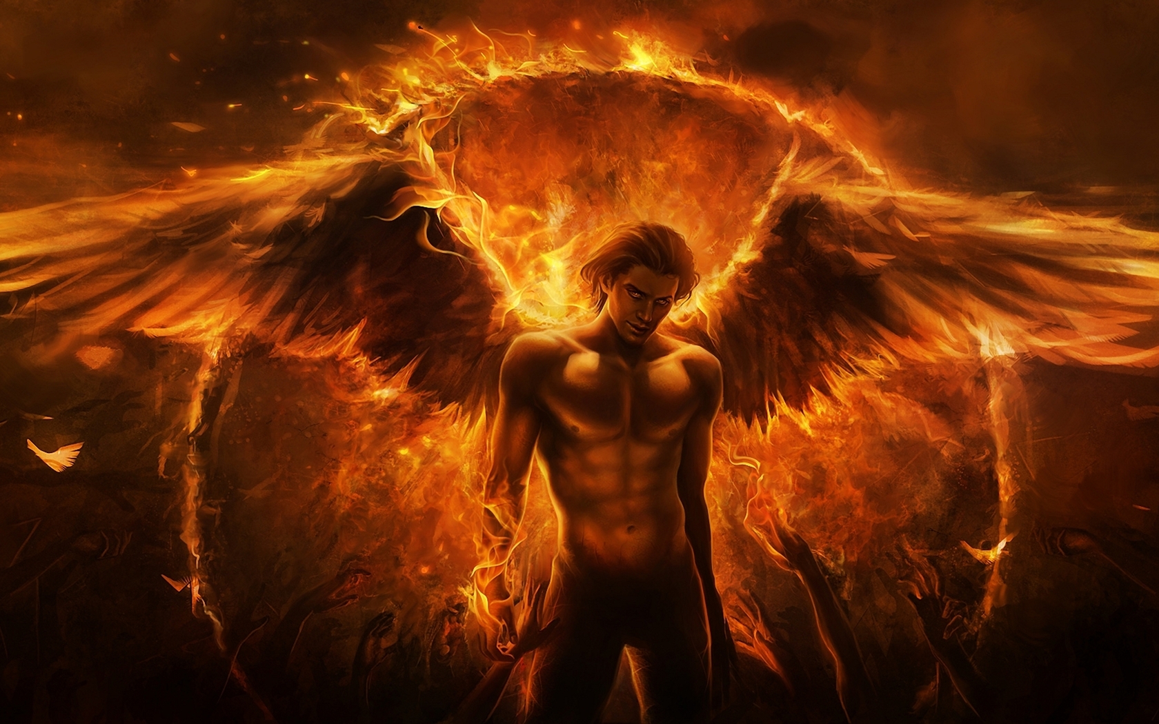 Flaming Dark Angel Warrior HD Wallpaper by Imaliea