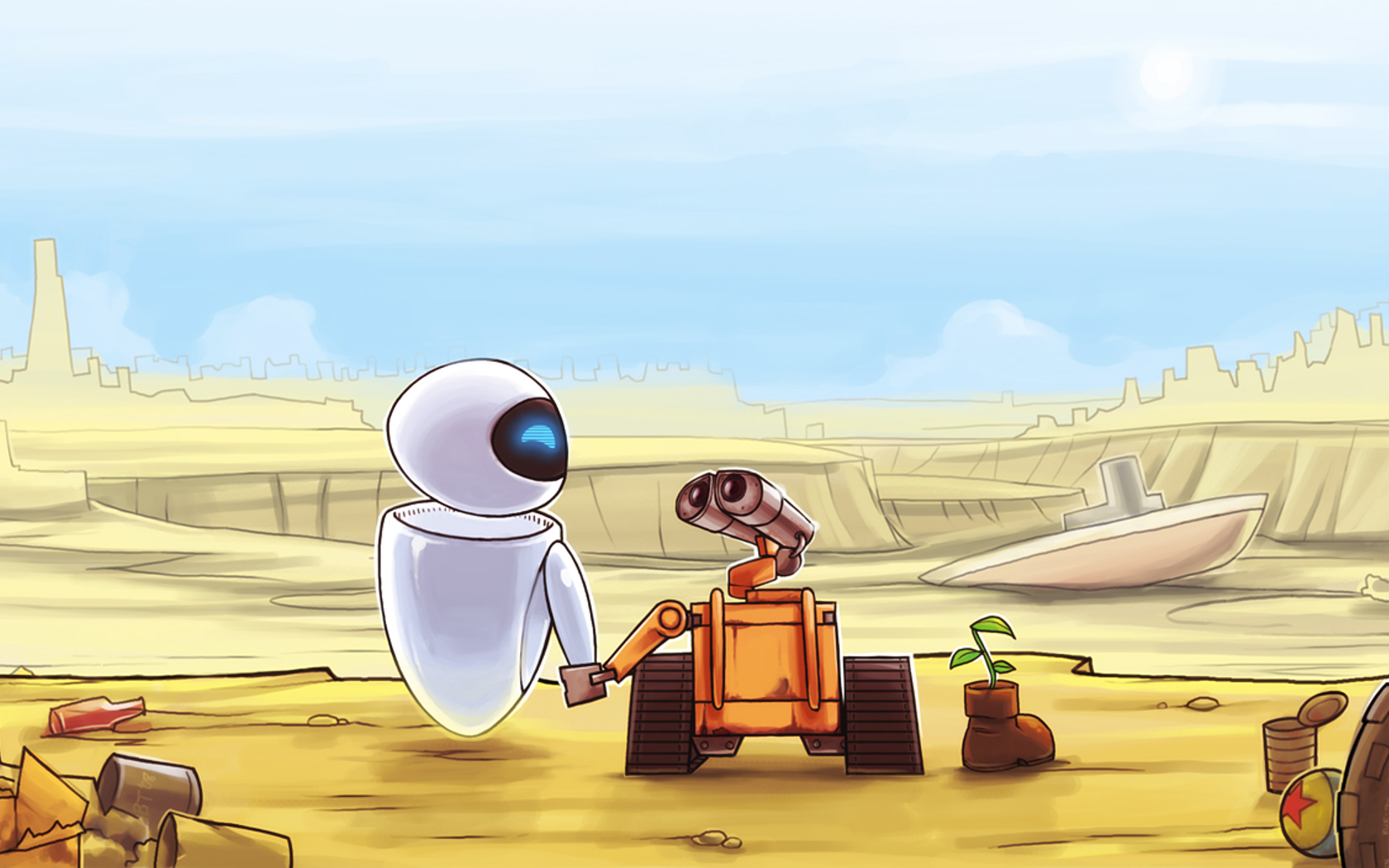 Eve & Wall·E HD Wallpaper