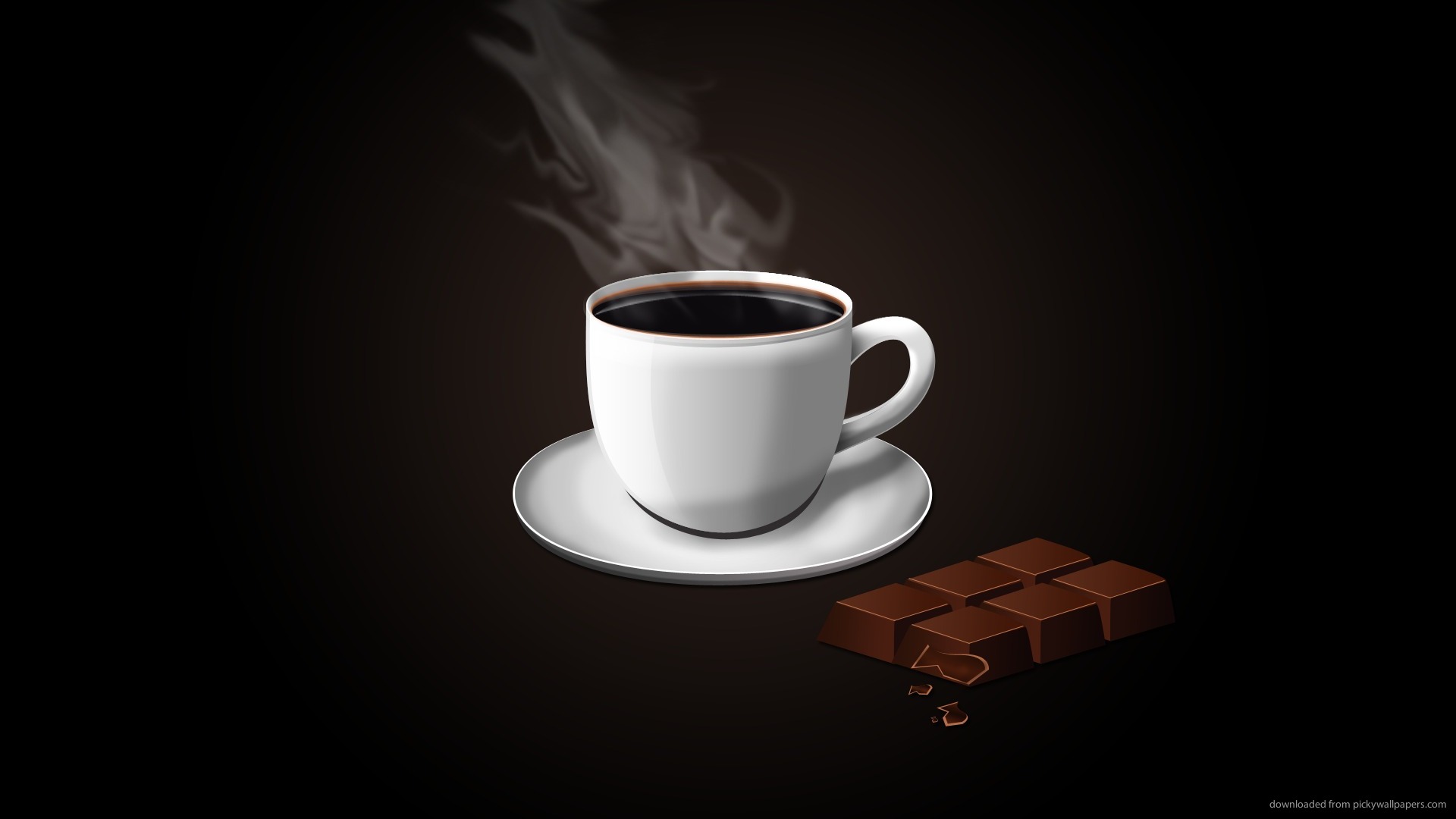 Smoking Cup of Coffee Laced with Chocolate HD Wallpaper Background Image 1920x1080 ID