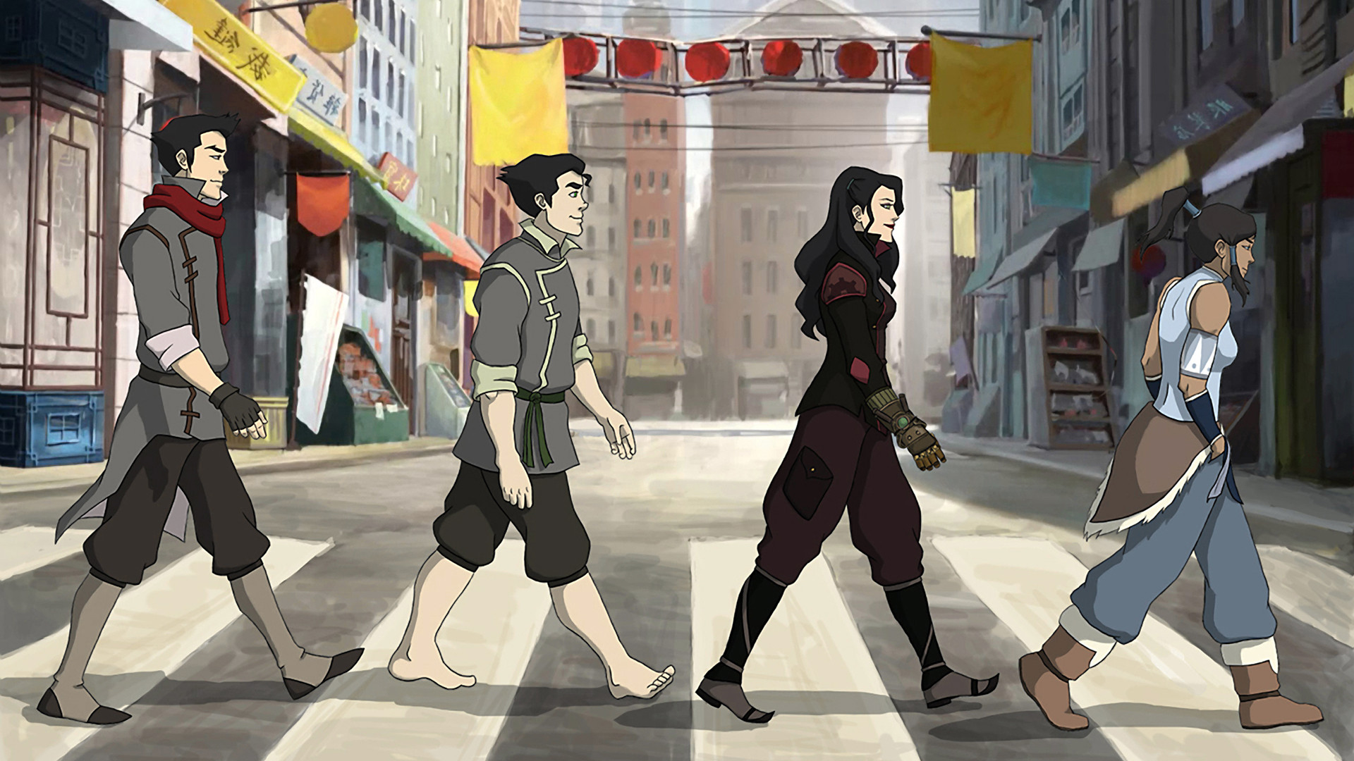 Download Asami Sato Mako (Avatar) Bolin (Avatar) Korra (The Legend Of