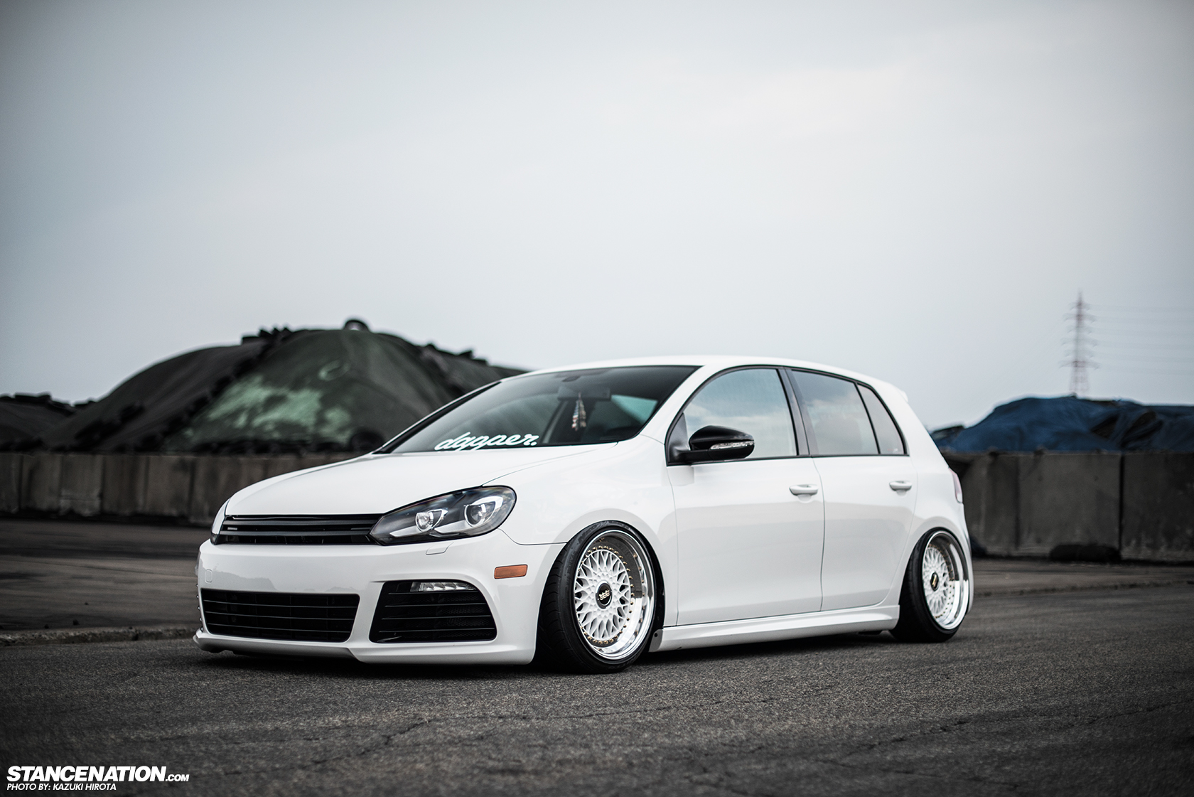 Download Volkswagen Vehicle Stanced VW Golf GTI Wallpaper