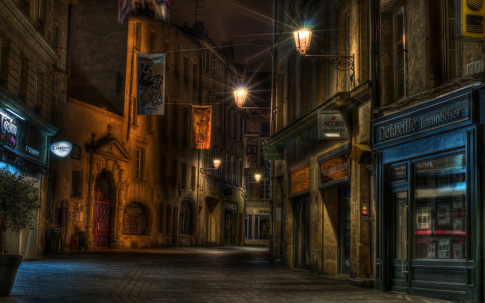 Urban Street at Night HD Wallpaper Background Image 1920x1200 ID