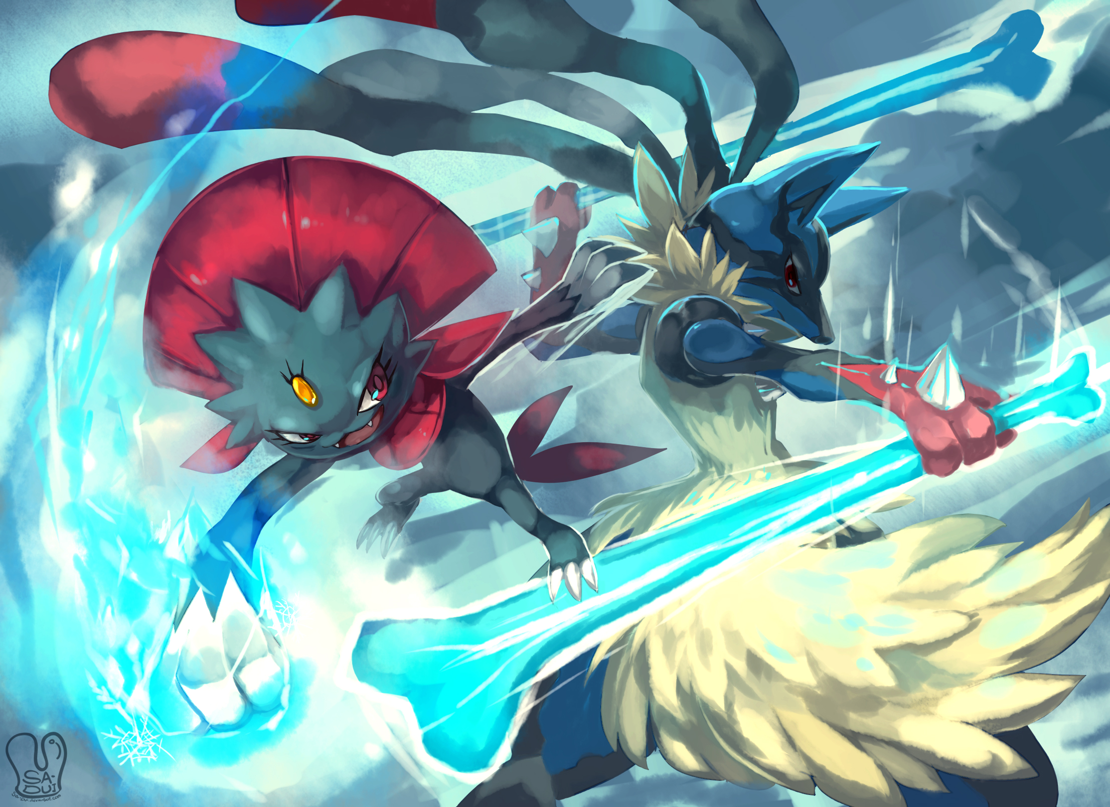 Mega Lucario VS Weavile by SaDui