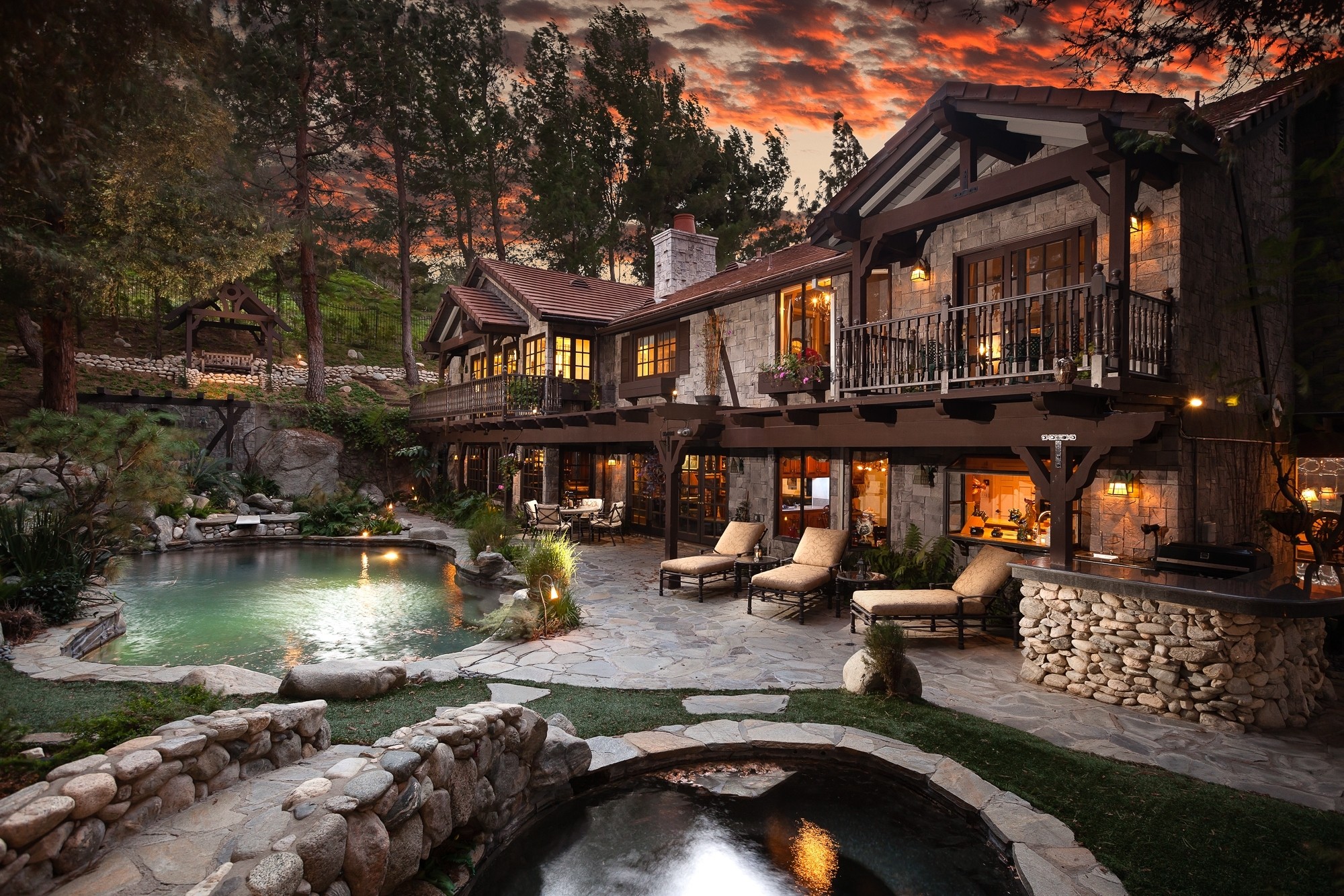 Rustic House and Back Yard HD Wallpaper Background Image 2000x1333