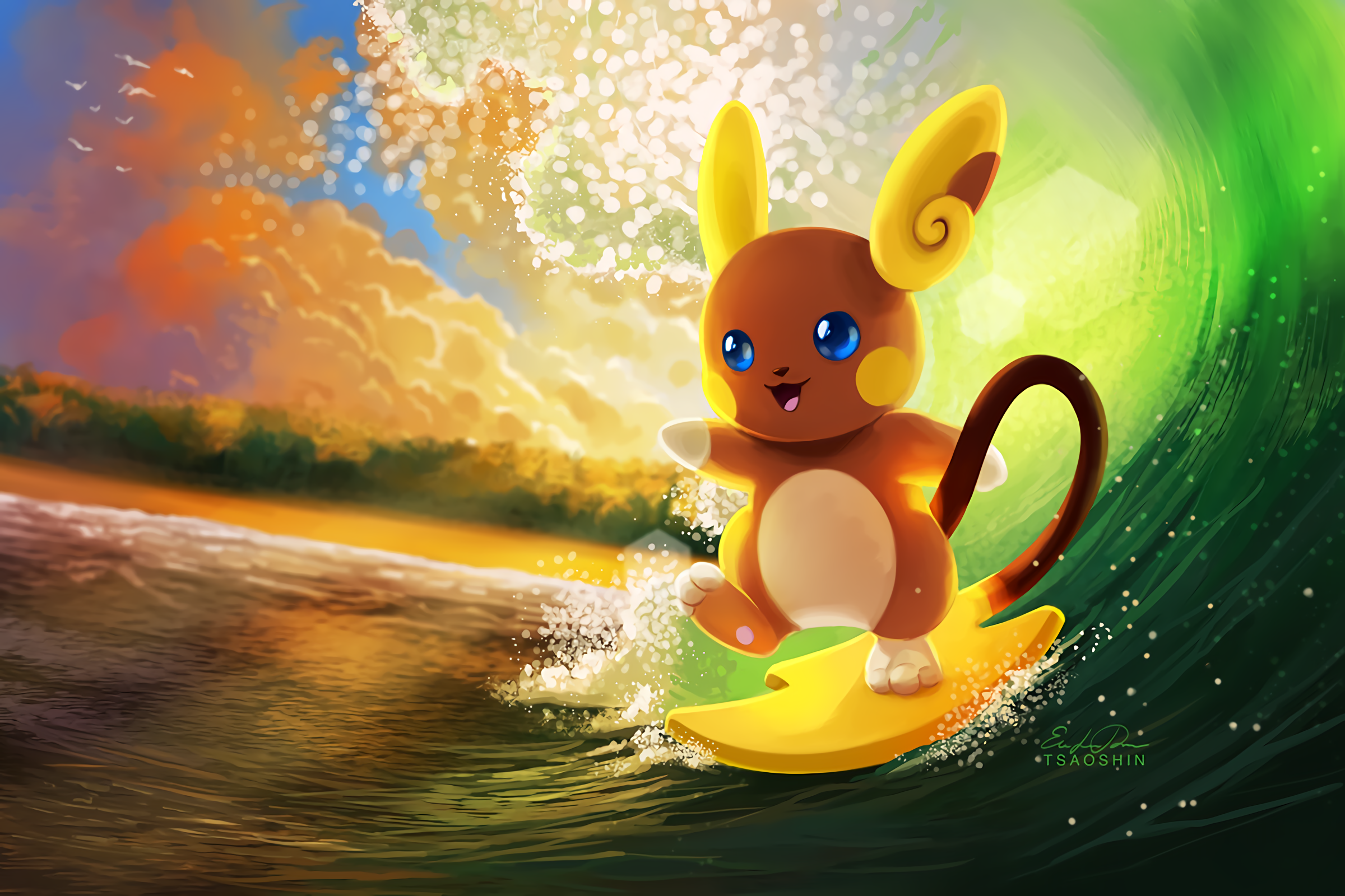2 Alolan Raichu HD Wallpapers Background Images