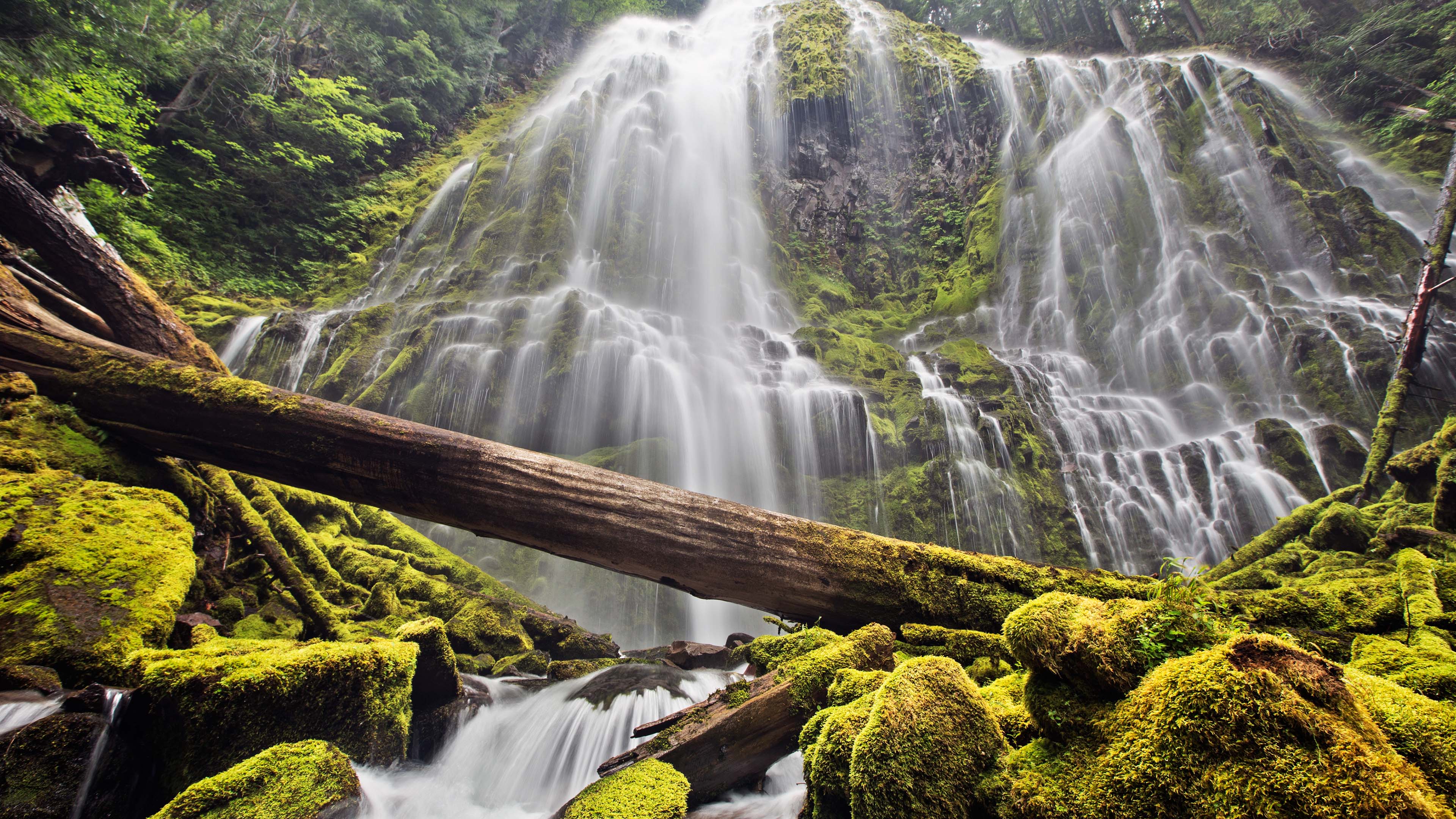 Cascading Waterfall 4k Ultra HD Wallpaper Background