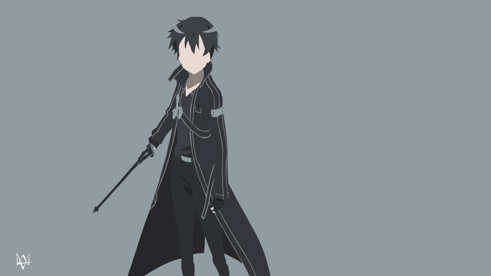 Download Minimalist Kirito (Sword Art Online) Kazuto Kirigaya Anime Sword Art Online Wallpaper