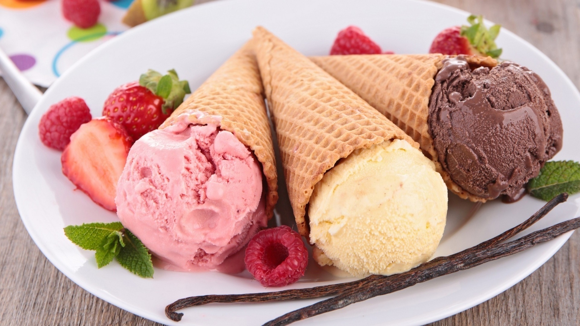 Download Berry Waffle Cone Food Ice Cream HD Wallpaper