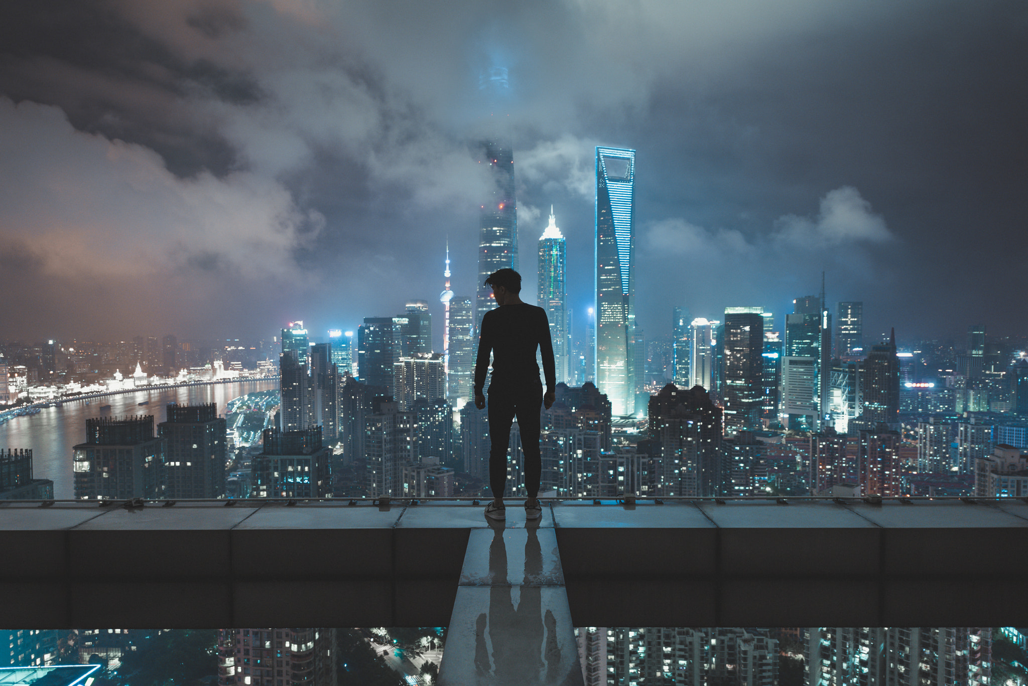 Download Architecture Cloud Night Skyscraper Cityscape Man Made