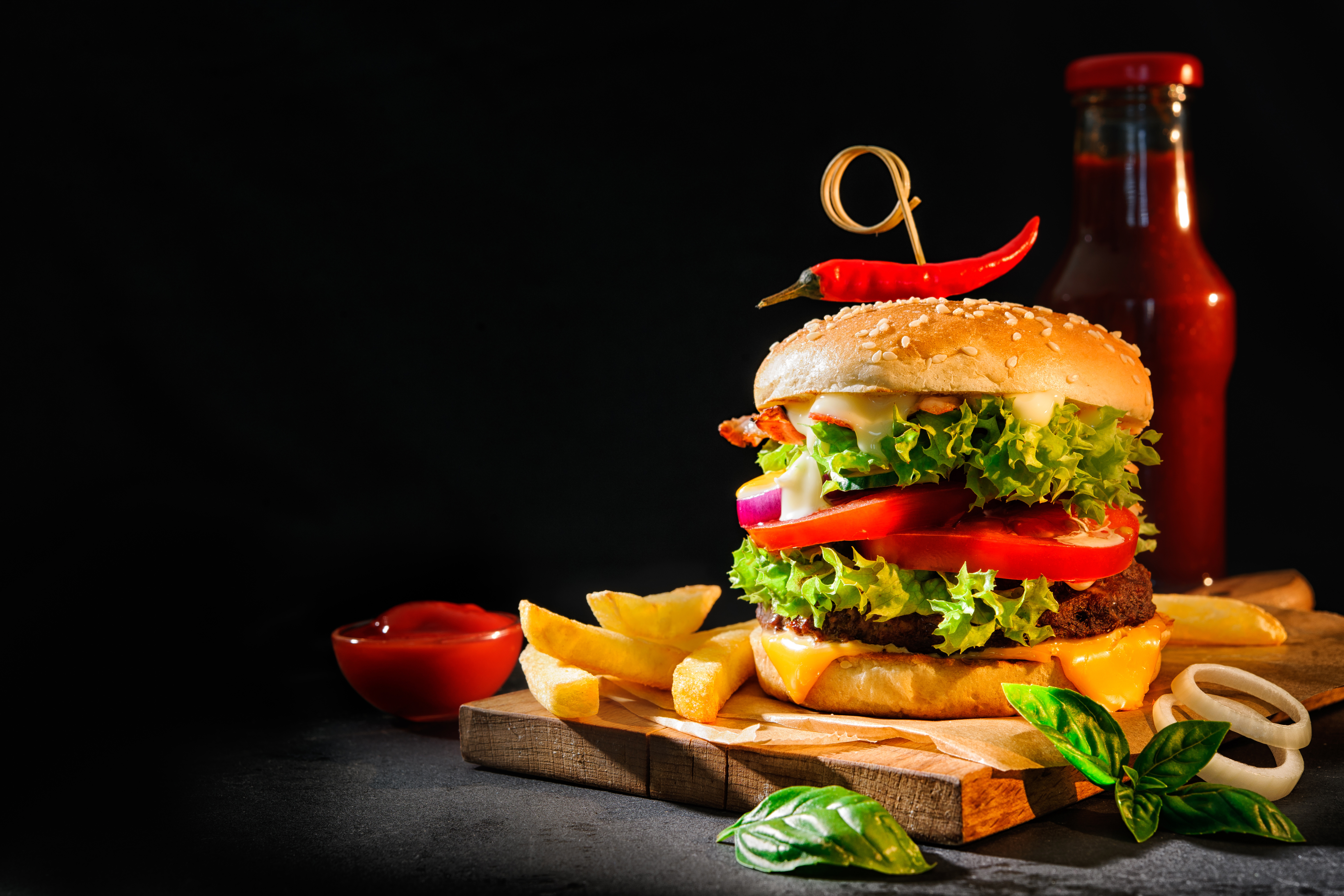 Burger 5k Retina Ultra HD Wallpaper Background Image