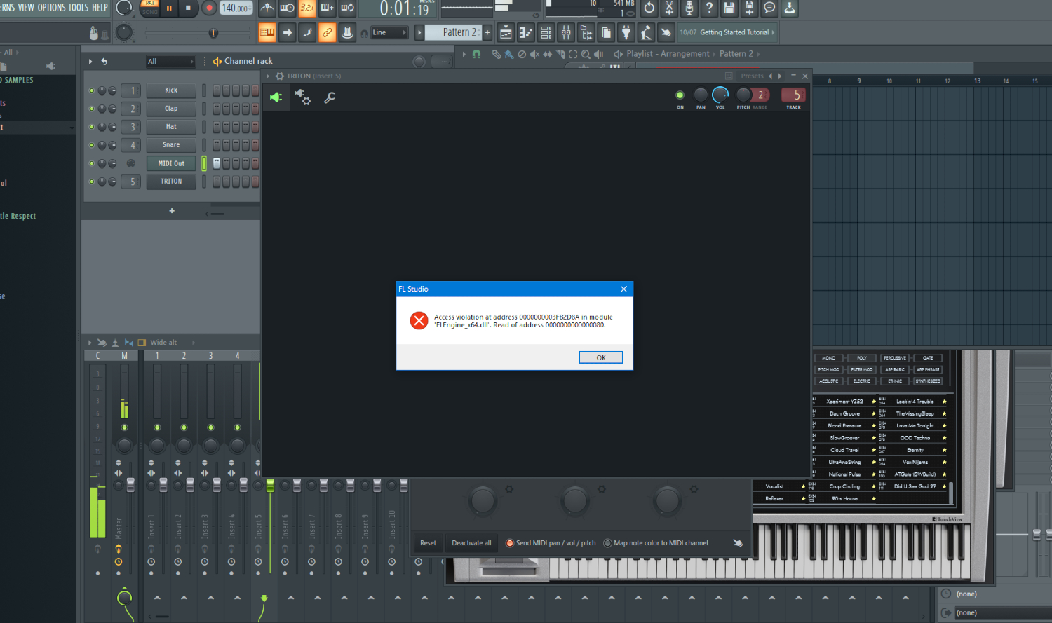 Forums View topic Collection Triton crash issues in FL