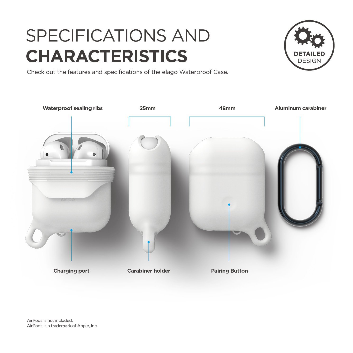 Airpods Waterproof Hang Case Nightglow Blue ELAGO SLG Design