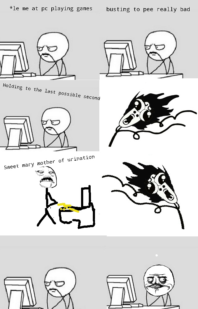 Gaming Vs toilet.....First rage comic, be gentle ) Meme by spino91