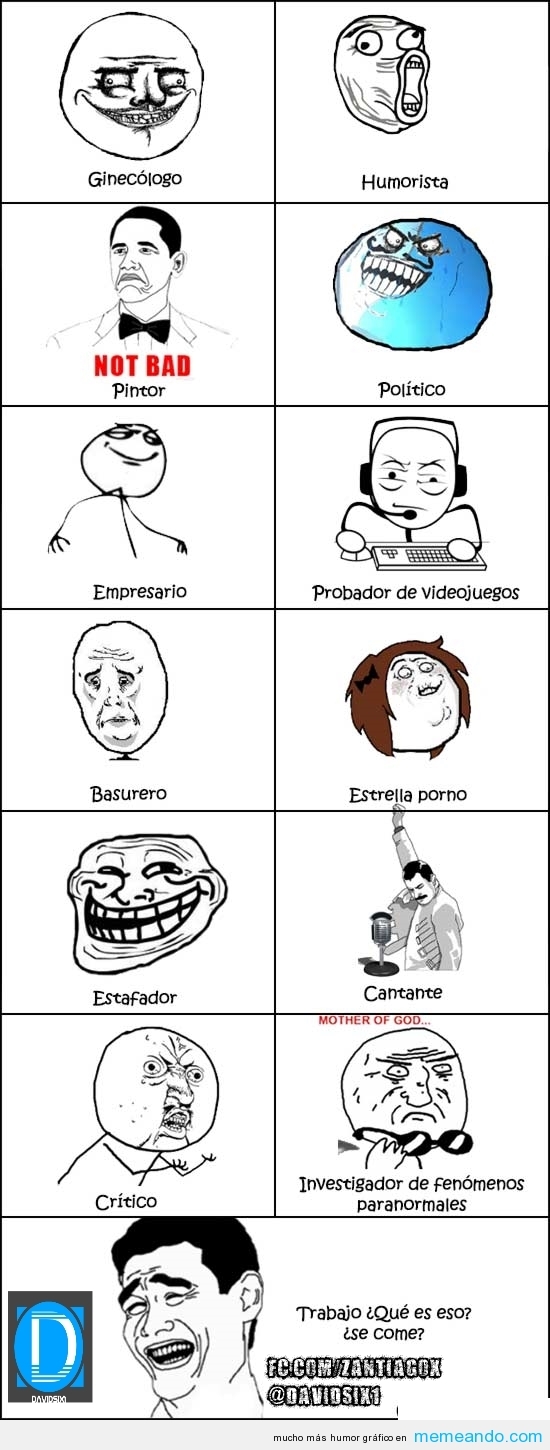 profesiones de los memes Meme subido por jesusnol ) Memedroid