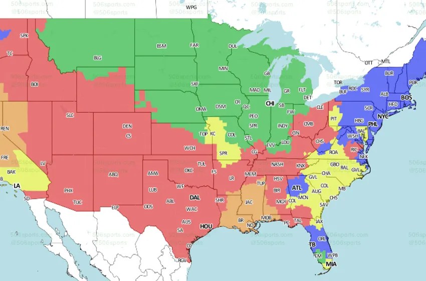 NFL TV Schedule and Broadcast Map Week 9