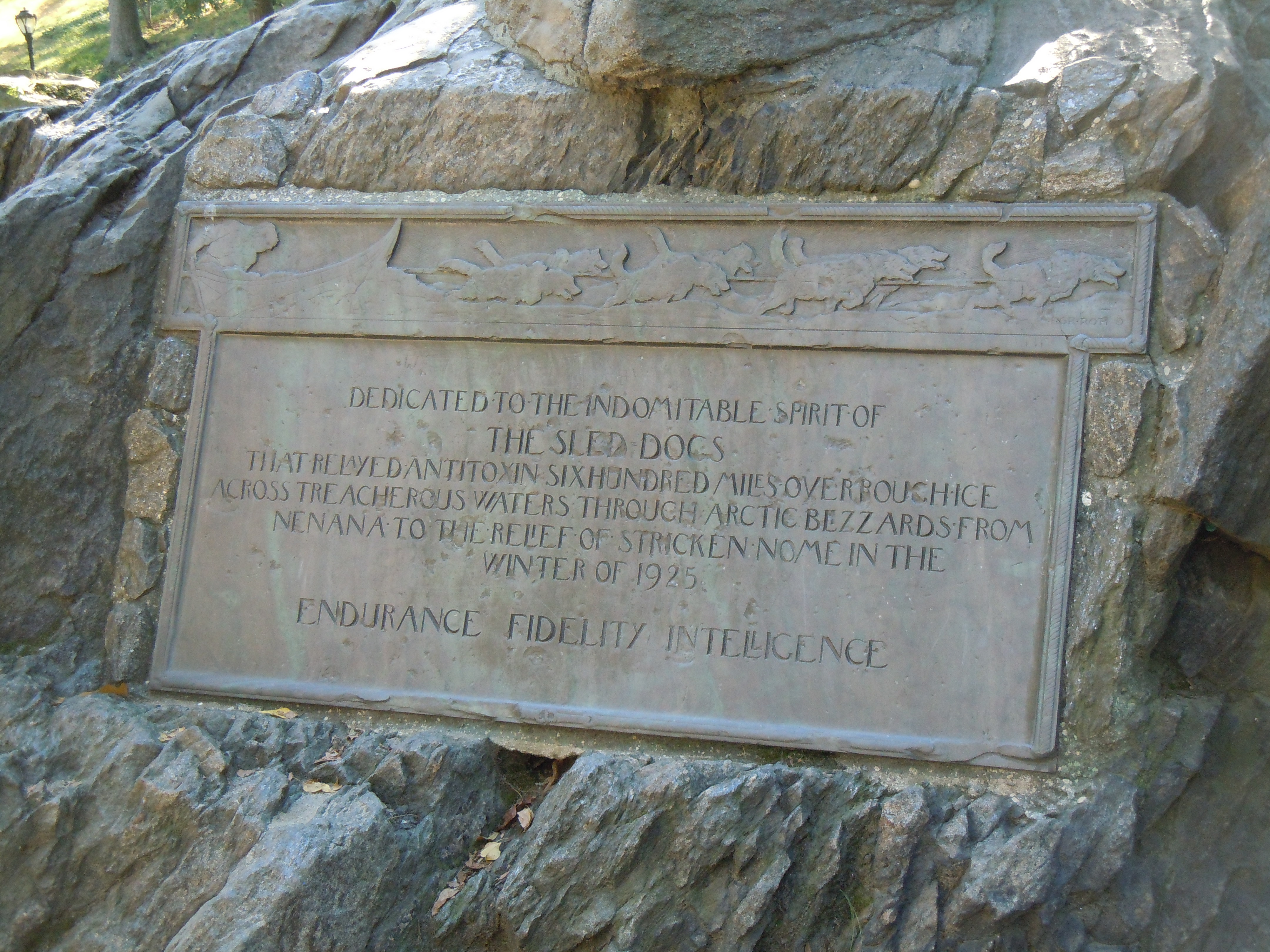 Balto statue plaque Central Park Pics4Learning