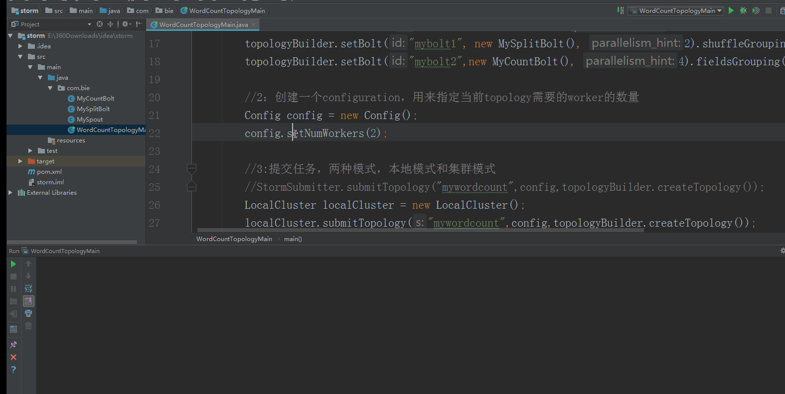 Caused by java.lang.ClassNotFoundException backtype.storm.topology