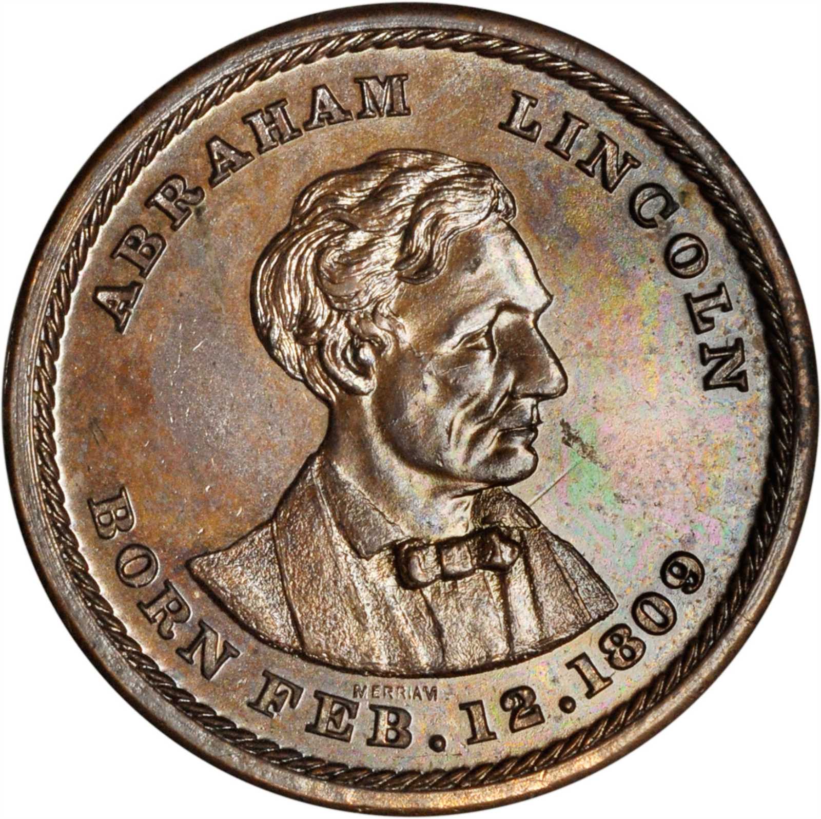 1860 Abraham Lincoln. DeWittAL 186045. Copper. 27.2 mm. Choice About