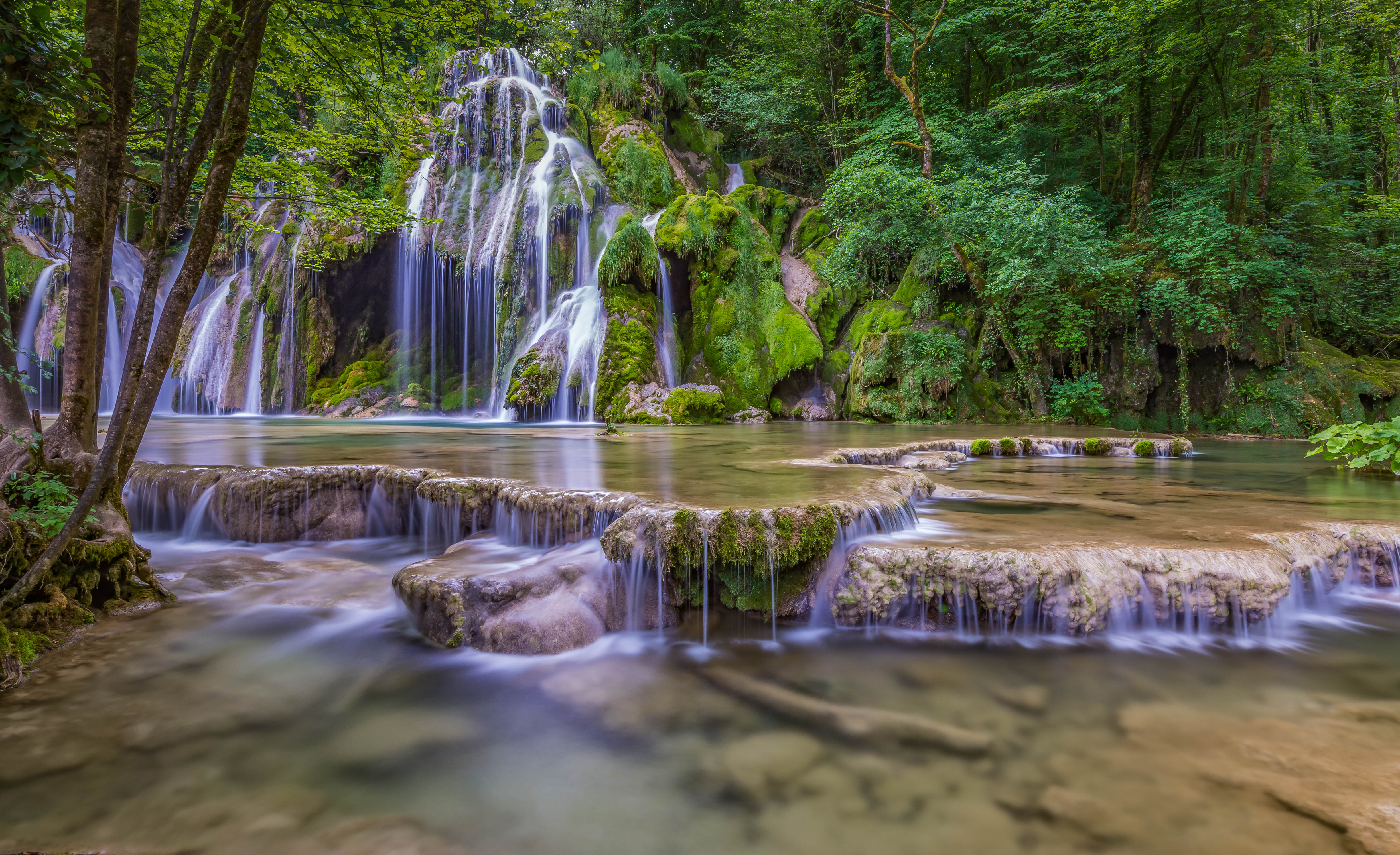 Waterfalls in Tropical Forest 4k Ultra HD Wallpaper