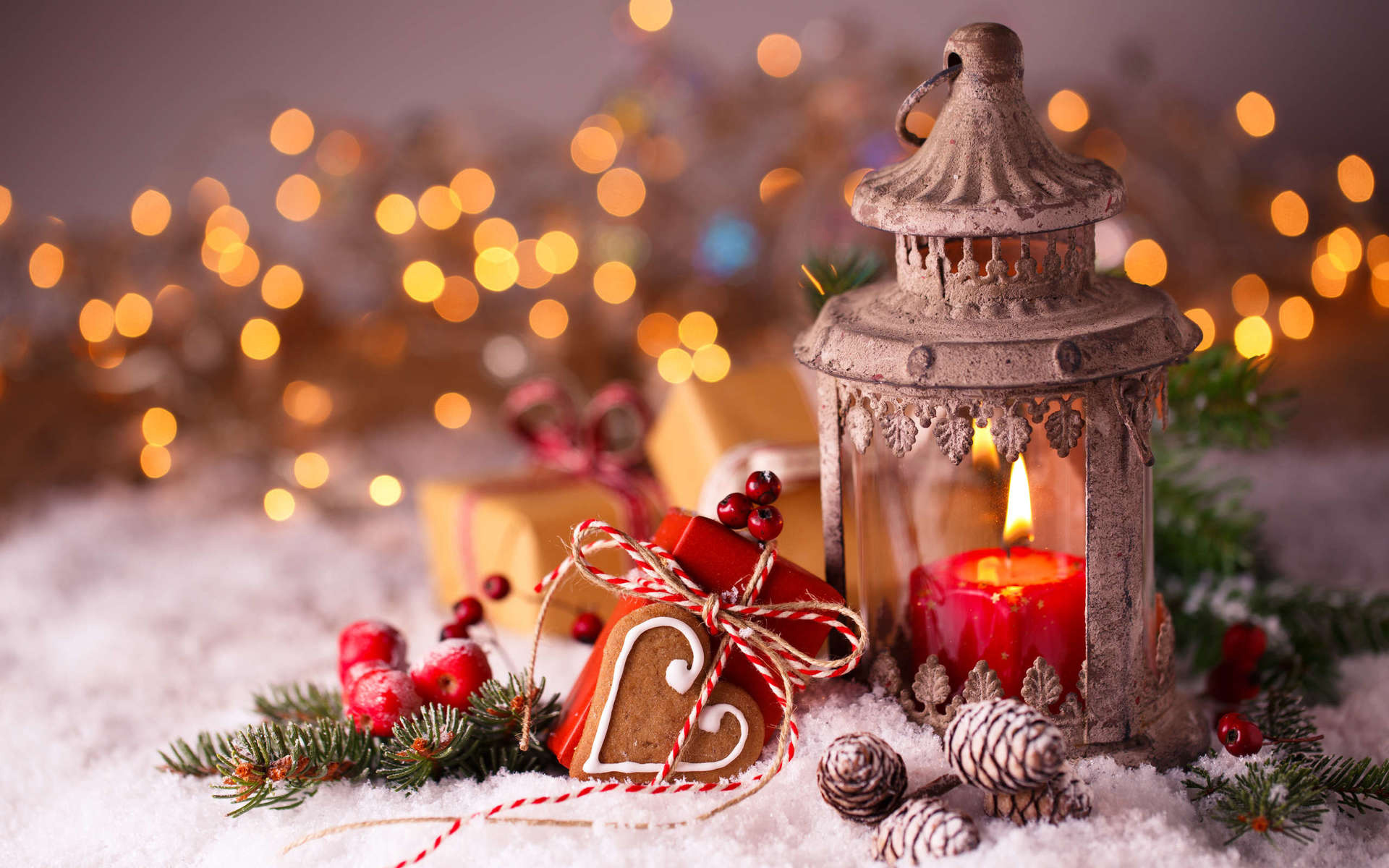 Download Decoration Candle Lantern Holiday Christmas HD Wallpaper