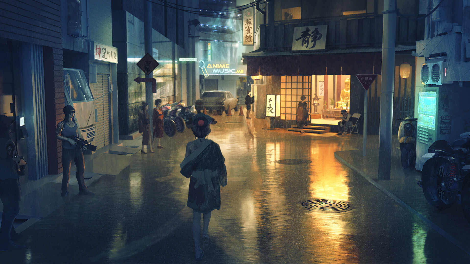 Beautiful 250 Street night background anime for phone and desktop