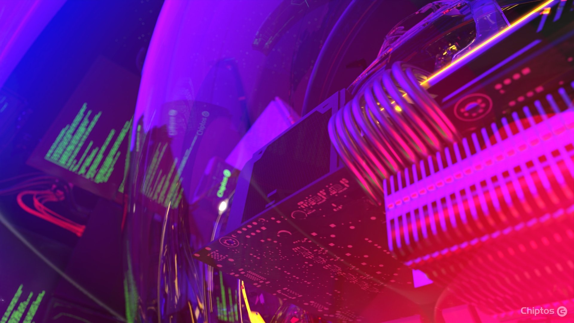 Chiptos X Wires Computer Case Abstract NFT Wallpaper Background Gloss